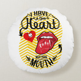 har bra hjärtmun rund kudde