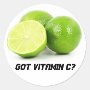 Har C-vitamin? Runt Klistermärke