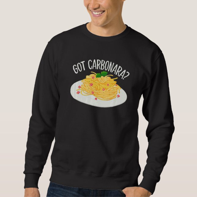 Har Carbonara Italiana Carbonara Pasta Lång Ärmad Tröja (Framsida)
