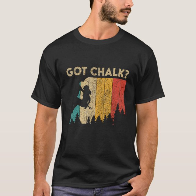 Har Chalk Funny Sten Klimatande stenande kvinnor G T Shirt (Framsida)