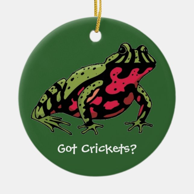 Har cricket (avfyra bukpaddan), julgransprydnad keramik (Framsidan)