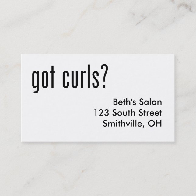 Har Curls? Tidsbeställning Kort (Framsida)