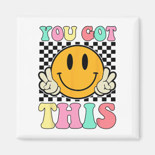 Har Den här retro Smile Motiverande testdagslingan Magnet