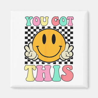 Har Den här retro Smile Motiverande testdagslingan Magnet