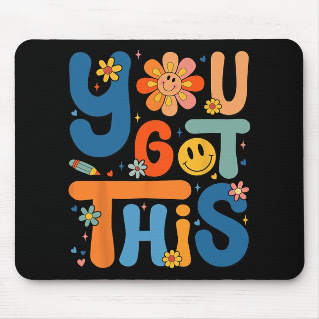 Har Den här testdagen Groovy Motivational Teacher  Musmatta (Framsidan)