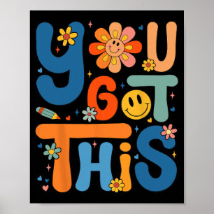 Har Den här testdagen Groovy Motivational Teacher Poster