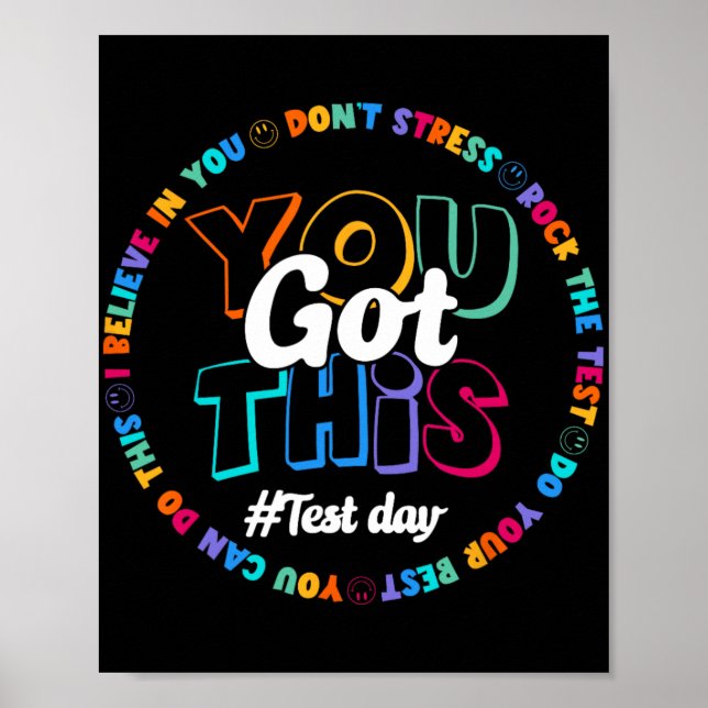 Har Den här testdagen Läraren i Motivational TestD Poster (Framsidan)
