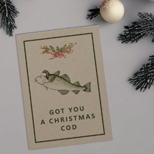 Har dig en julklapp, en fin fiskplatt julkort