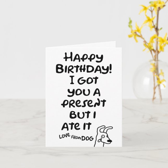 Har dig en present, men jag åt det, kärlek från hu kort (Gul blomma)