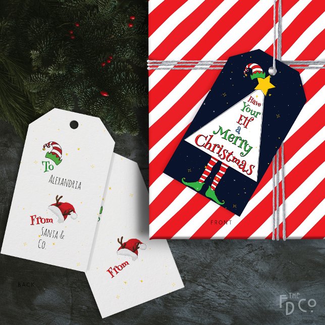 Har din Elf-God jul Presentetikett (Skapare uppladdad)