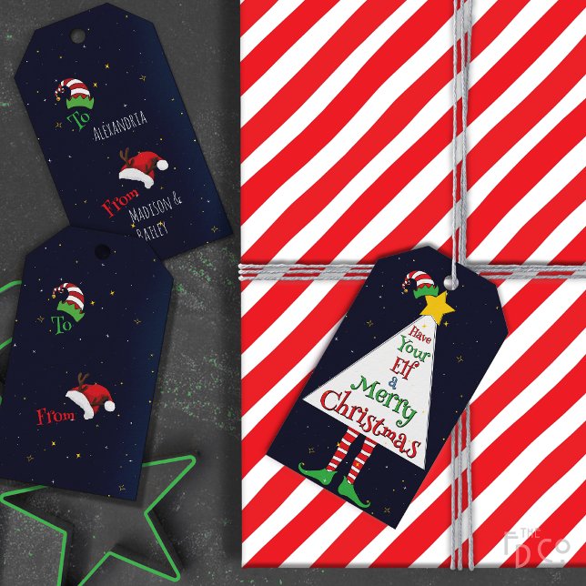 Har din Elf-God jul Presentetikett (Skapare uppladdad)
