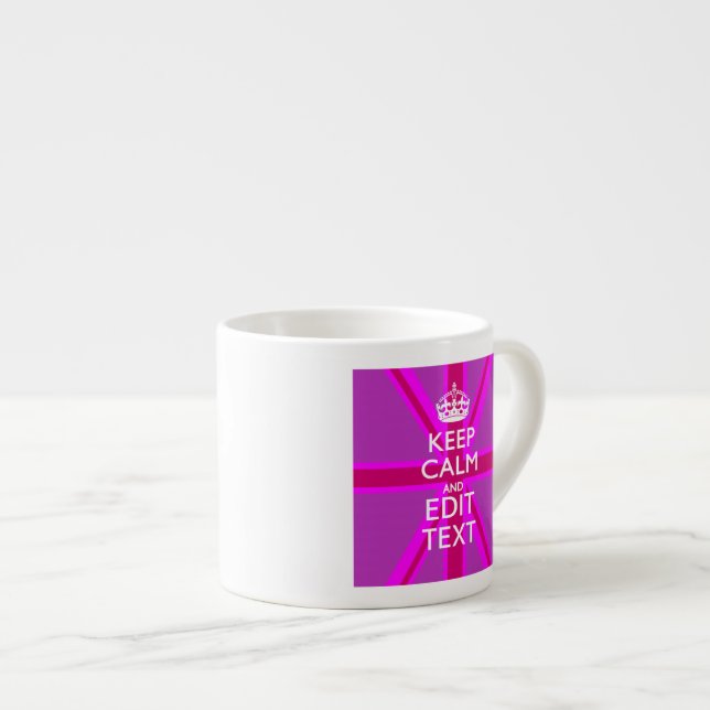 Har din Lugn om Behålla på Rosa Union Jack Espressomugg (Framsida höger)