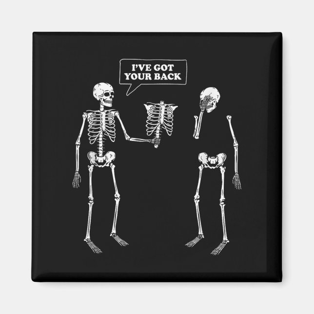 Har din rygg _ Funny Skeleton Pun Magnet (Framsidan)