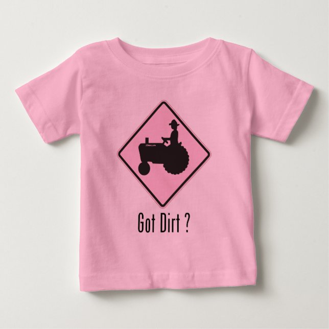 Har Dirt Tractor Lt. Rosa T Shirt (Framsida)