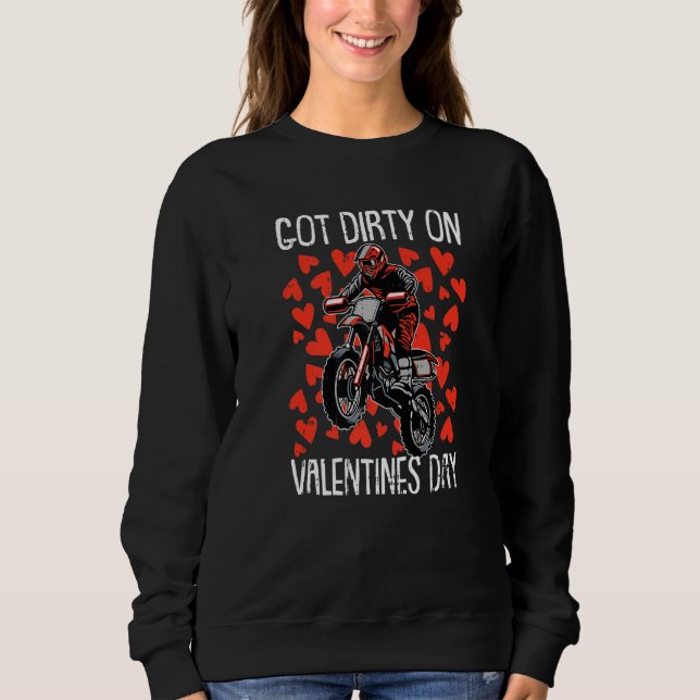 Har Dirty on Valetines Day Motocross Dirt Bike Bik T Shirt (Framsida)