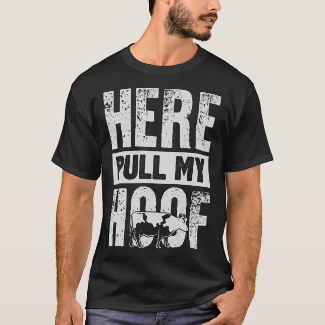 Här drar jag min hoof Cow Farting T Shirt (Framsida)