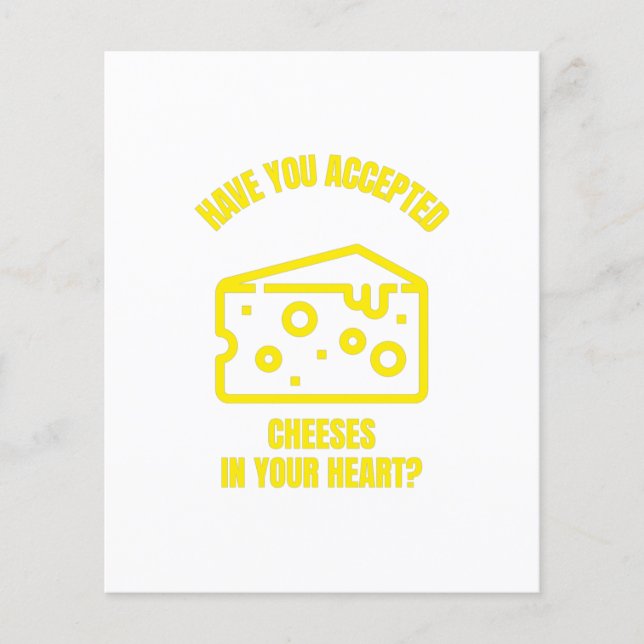 Har du accepterat ost Jesus roliga ost pun j? Flygblad (Framsidan)