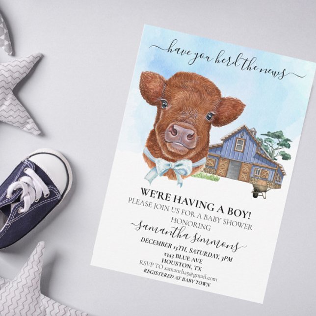 Har du besatt News Boy Highland Cow Calf? Inbjudningar (Skapare uppladdad)