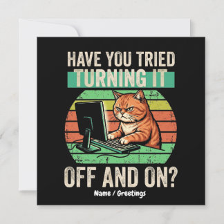Har du försökt att stänga av och på Rolig Katt Inbjudningar