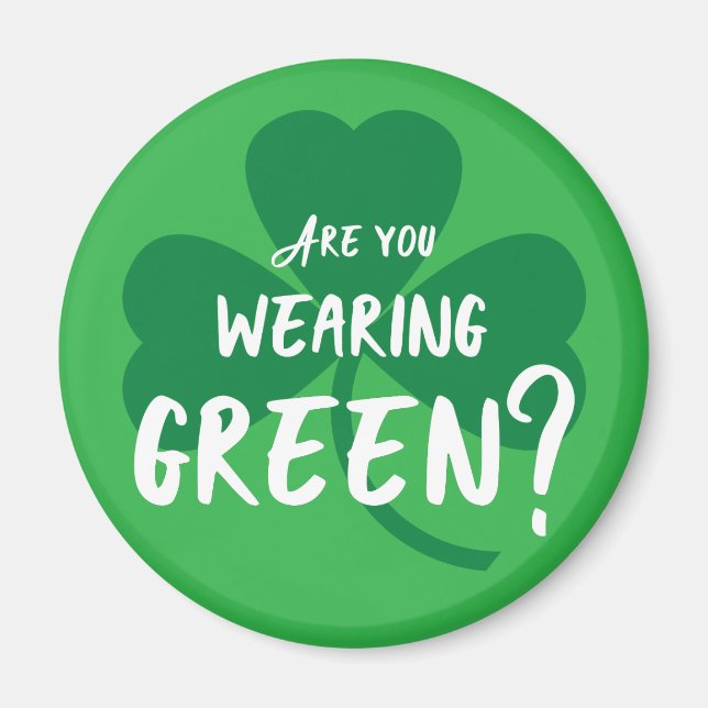Har du Grönt? St. Patrick's Day Reminder Shamrock Magnet (Framsidan)