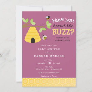Har du hört Buzz? Bee Baby Shower Inbjudningar