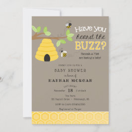 Har du hört Buzz? Bee Baby Shower Inbjudningar