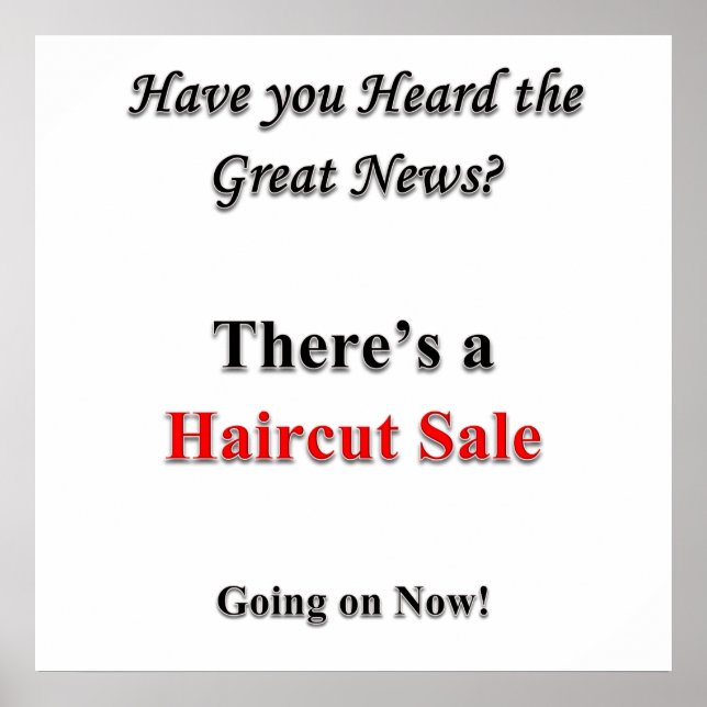 Har du hört Haircut Sale Poster Matte (Framsidan)