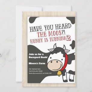 Har du hört Moos Cow Boy 2th Birthday Invi? Inbjudningar
