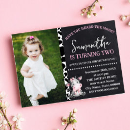 Har du hört Moos Rosa Cow Birthday? Inbjudningar