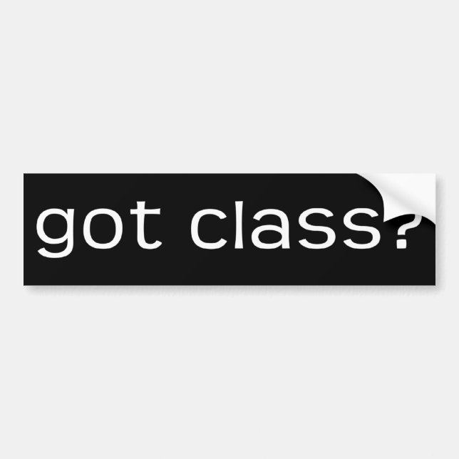 Har du klass? Bildtext på stötfångare Bildekal (Framsidan)