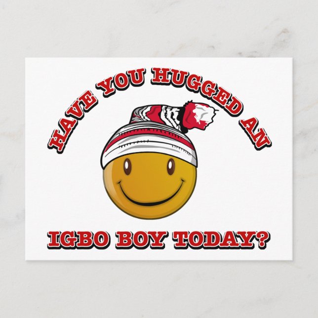Har du kramat en Igbo-pojke idag? Vykort (Framsida)