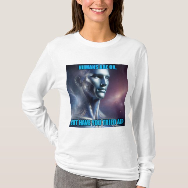 Har du provat AI - Dam Vit Långärmad T Shirt (Framsida)