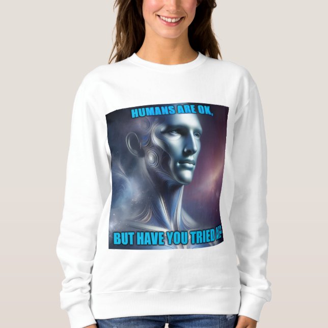 Har du provat AI - Dam Vit Långärmad T Shirt (Framsida)