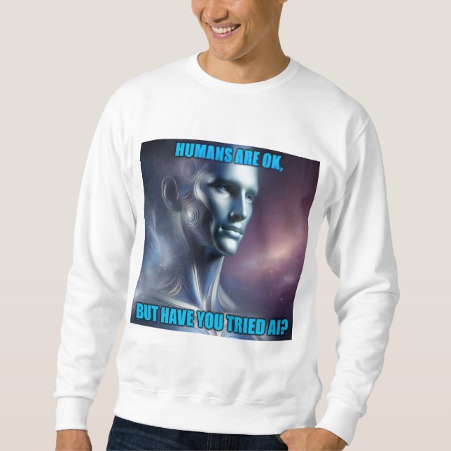 Har du provat AI - Herrens vita sweatshirt (Framsida)