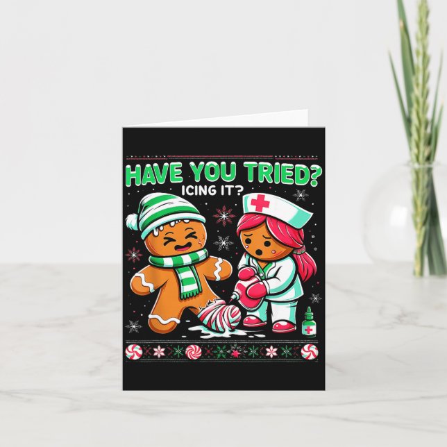 Har du provat att isis det Gingerbread Icu Sjukskö Kort (Framsida)
