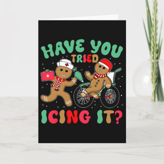 Har du provat att isis det jul gingerbread jul kort (Framsida)