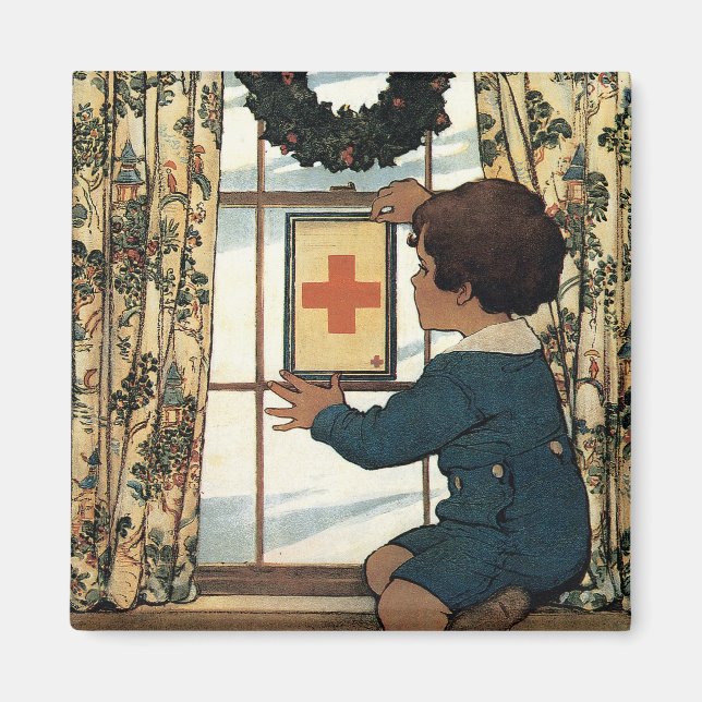 Har du Red Kor Service Flagga? Magnet (Framsidan)