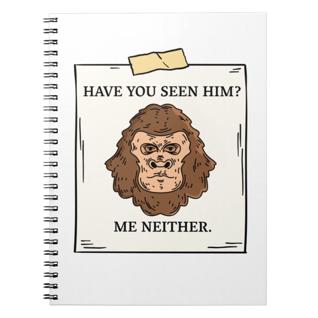 Har du sett Bigfoot mig och inte Cryptozoology? Anteckningsbok (Framsidan)