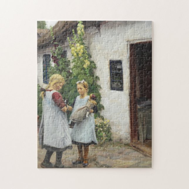 Har du sett min kattunge? (av H.A. Brendekilde) Pussel (Vertikal)