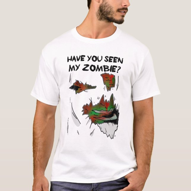 Har du sett min Zombie? - Funny Joke Halloween T Shirt (Framsida)