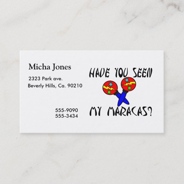 Har du som ses min Maracas Visitkort (Framsida)