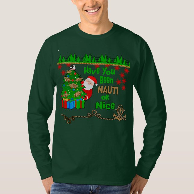 Har du varit Nauti eller God Jul? T Shirt (Framsida)