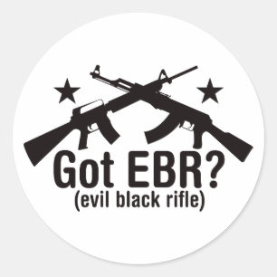 Har EBR? AR15 och AK47 Runt Klistermärke