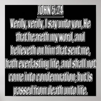 Har Evigt Liv John 5 24 KJV Poster