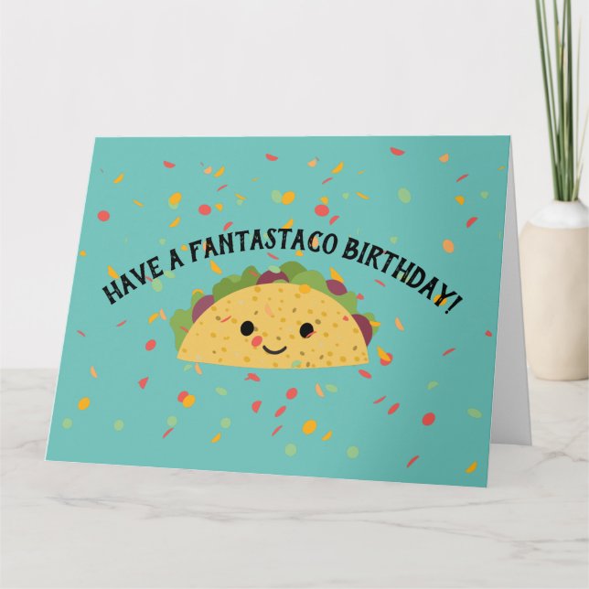 Har Fantastaco Birthday Cute Kawaii Taco Kort (Framsida)