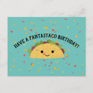 Har Fantastaco Birthday Cute Kawaii Taco Vykort
