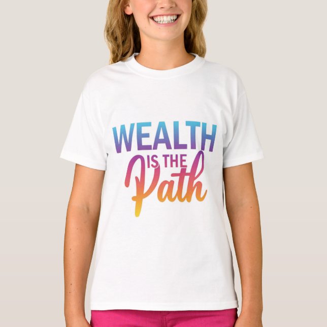 Här finns en t-shirt-design med texten "Wealth i T Shirt (Framsida)