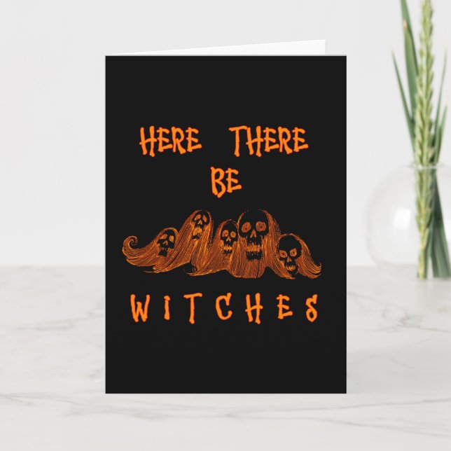 Här finns Witches Halloween Card Kort (Framsida)