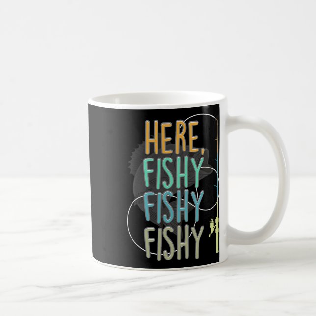 Här fiskar fiskare Rod Fish Fishing Sayi Kaffemugg (Höger)