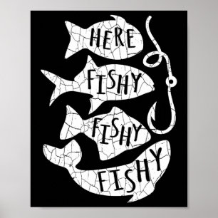 Här fiskas fiskynglgåva till Älskare Pappa Poster